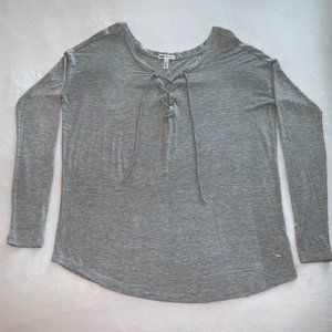 PINK Super Soft Lace-Up Long Sleeve T-Shirt